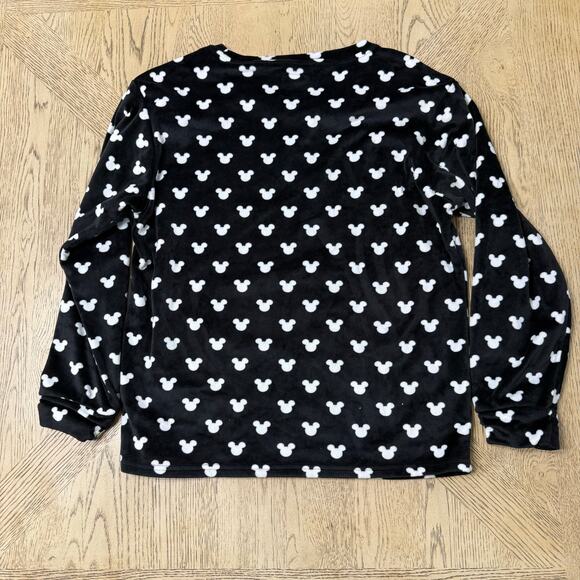 Disney Black Mickey Mouse Head Print Long Sleeve Top‎ Medium - Picture 7 of 7